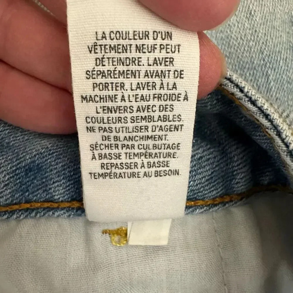 American Eagle Blue High Waist Pockets  Raw Hem Women’s Denim Jean SZ 6 #1997 - Picture 9 of 11